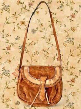 Vintage Brown Suede Leather Bag